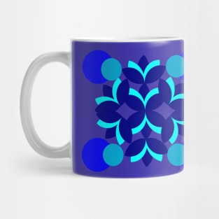 Minimalist geometric blue flower Mug